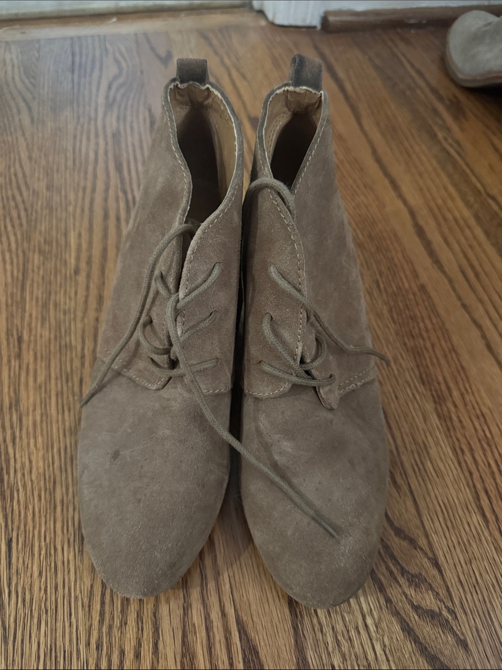 Nine West Suede Lace-Up Ankle Boots in Brown
